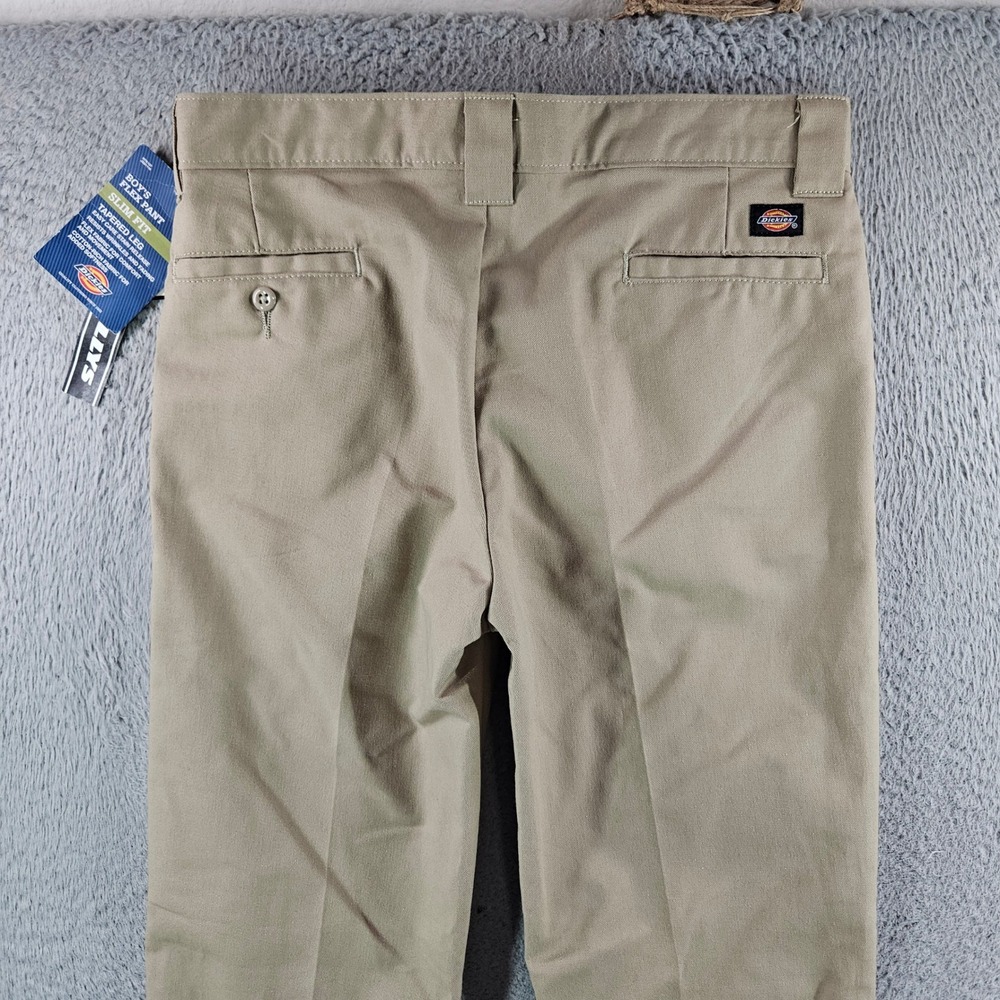 Dickies Boys Flex Pant Slim Fit Tapered Leg Khaki Chino Pants Size 16 NEW - Picture 13 of 13